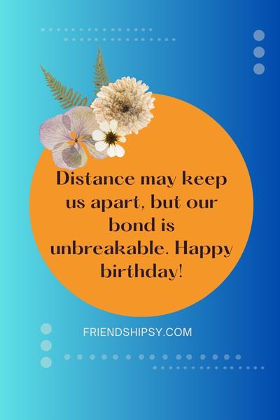 Happy Birthday Quotes for Long Distance Friend ()