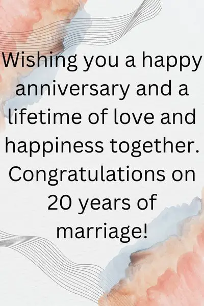 Happy 20th Wedding Anniversary Quotes for Friends - Friendshipsy