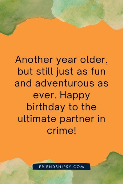 Happy Birthday Partner in Crime Quotes for Best Friend ()