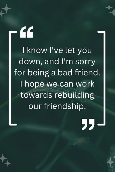 I'm Sorry for Being a Bad Friend Quotes ()