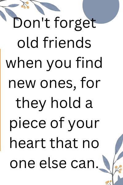 Don't Forget Old Friends When You Find New Ones Quotes ()