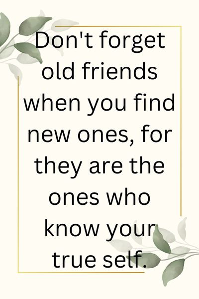 Don't Forget Old Friends When You Find New Ones Quotes ()