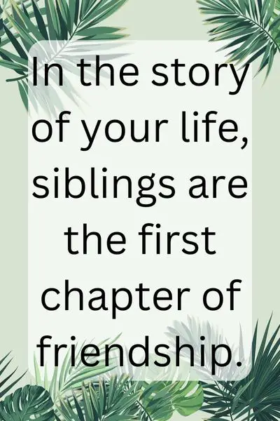 Siblings Are Your First Friends Quotes