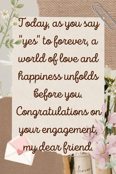 Engagement Wishes Quotes for Friend ()